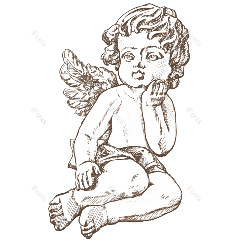元素图片,插画元素,天使PNG,情人节免抠素材